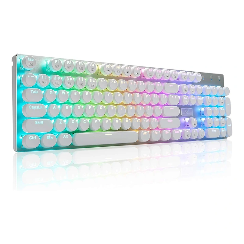 104 lyklar með hlerunarbúnaði vélrænt RGB lyklaborð