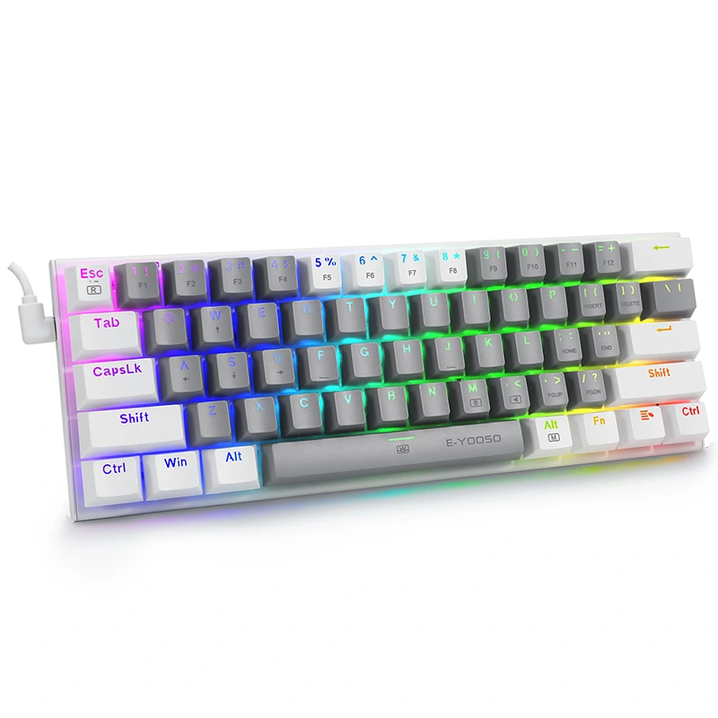 61KEYS 60% RGB hlerunarbúnað Gaming Mechanical Keyboard
