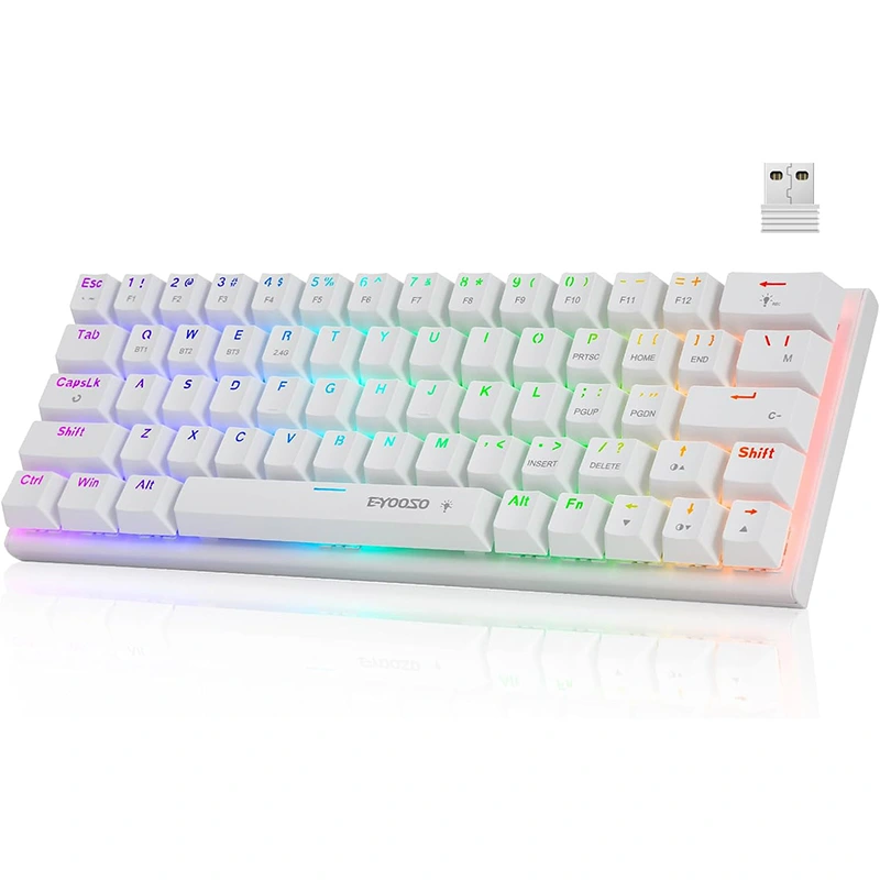 63 RGB lyklar þráðlaust BT 2,4GHz type-c vélrænt leikjalyklaborð