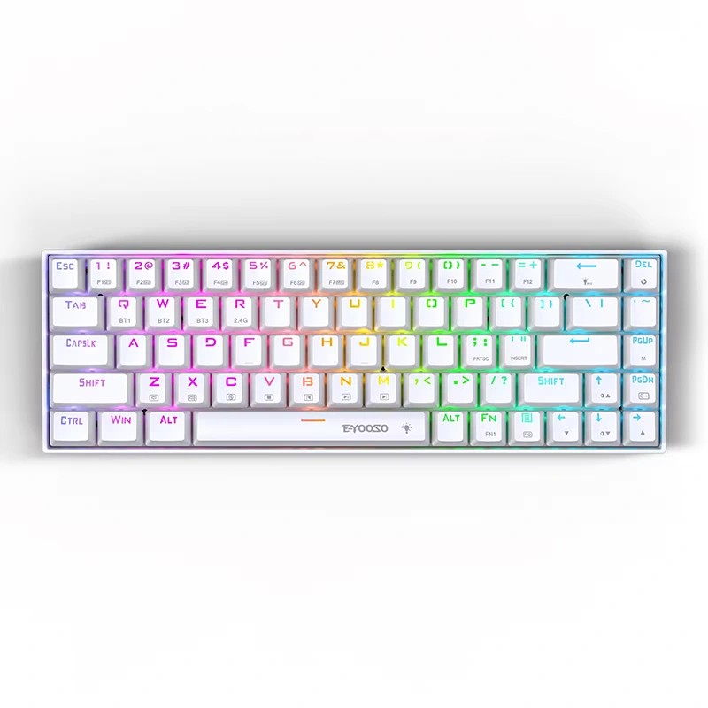 68 takka RGB þráðlaust BT 2,4GHz vélrænt leikjalyklaborð